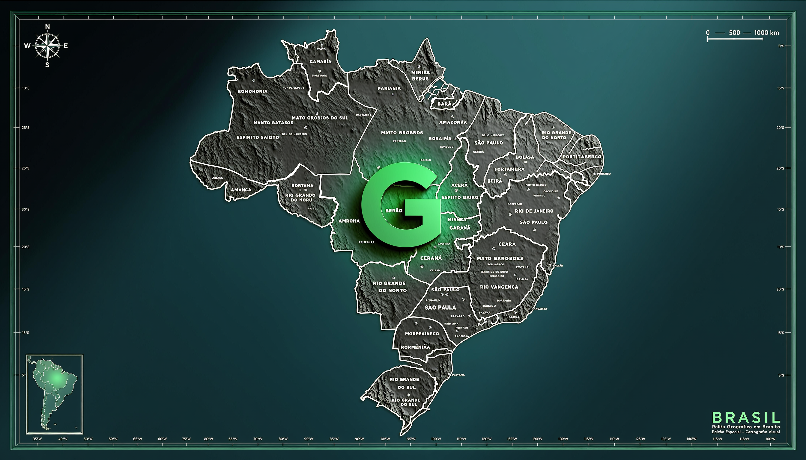O Brasil, do Grande do Sul ao Grande do Norte, sob a letra g